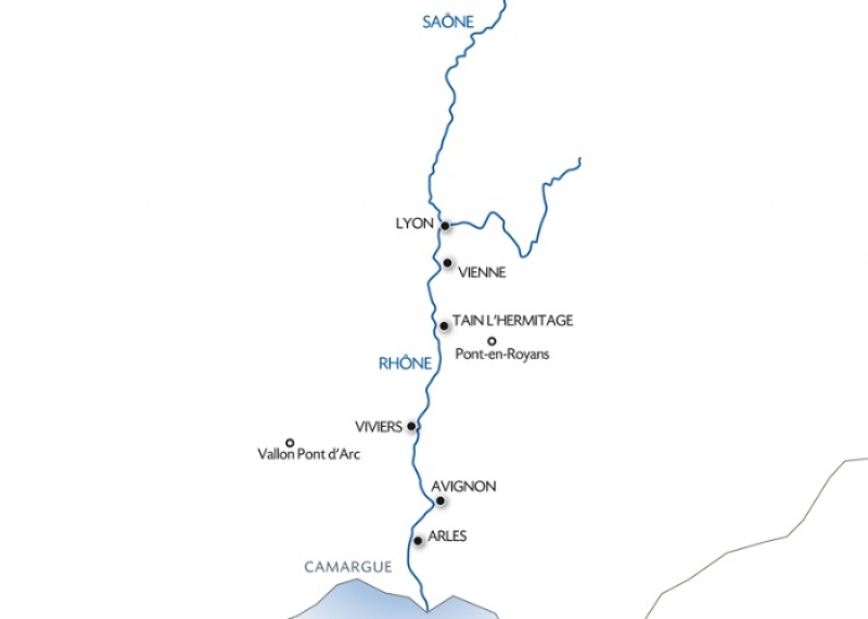 Localisation séjour organisé Croisière sur le Rhône