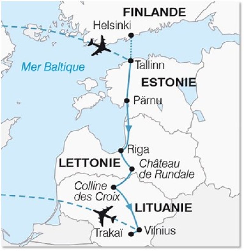 Localisation séjour organisé Pays Baltes