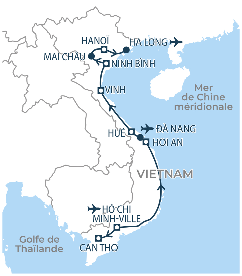 Localisation séjour organisé Vietnam