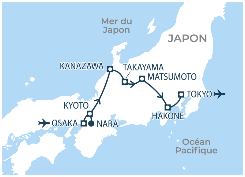 Localisation séjour organisé Japon & Alpes Japonaises
