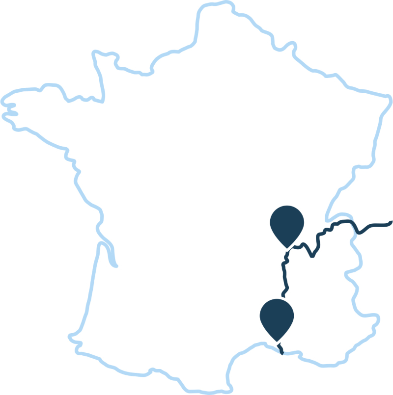Localisation séjour organisé Croisière sur le Rhône