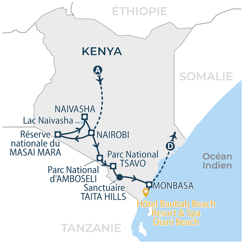 Localisation séjour organisé Kenya