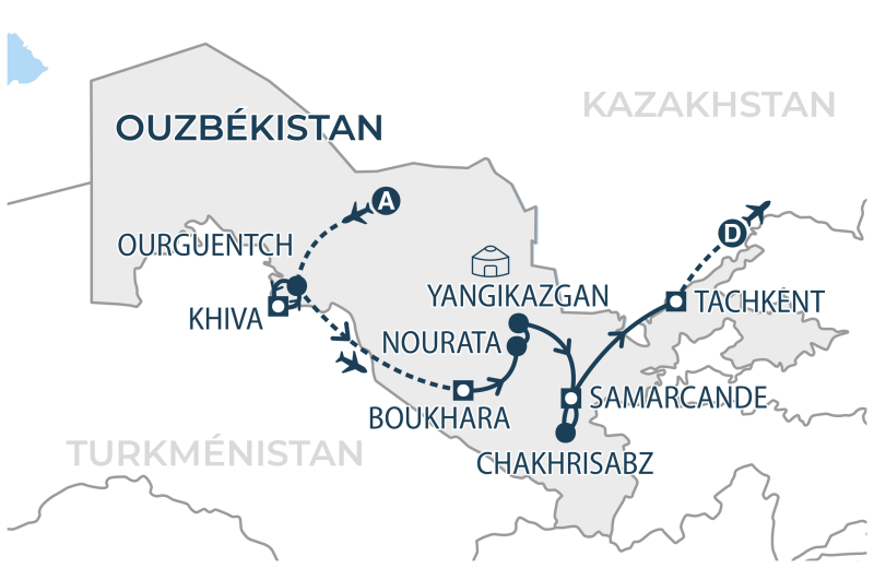 Localisation séjour organisé Ouzbekistan