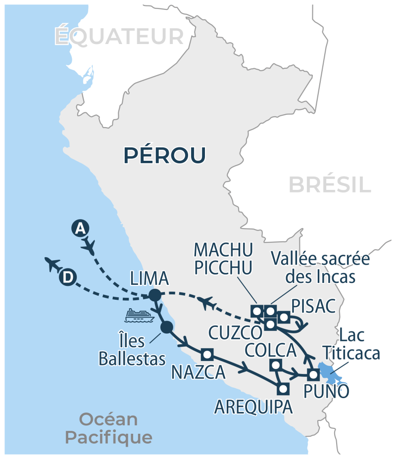 Localisation séjour organisé VOTRE PROGRAMME : Pérou