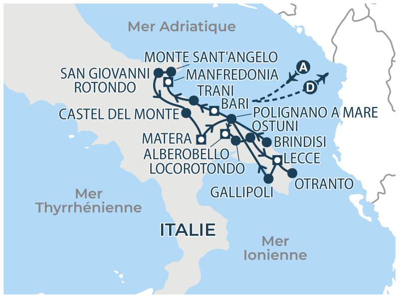 Localisation séjour organisé Italie - Les Pouilles