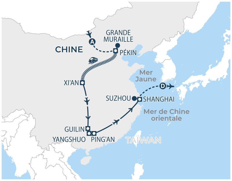 Localisation séjour organisé Chine