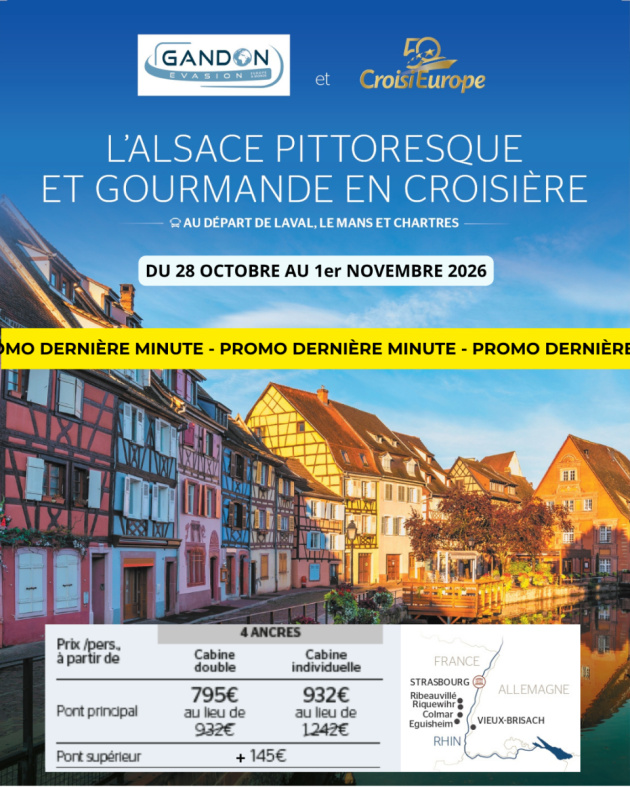 Promotion - Croisière sur le Rhin du 28 octobre au 1er novembre 2026